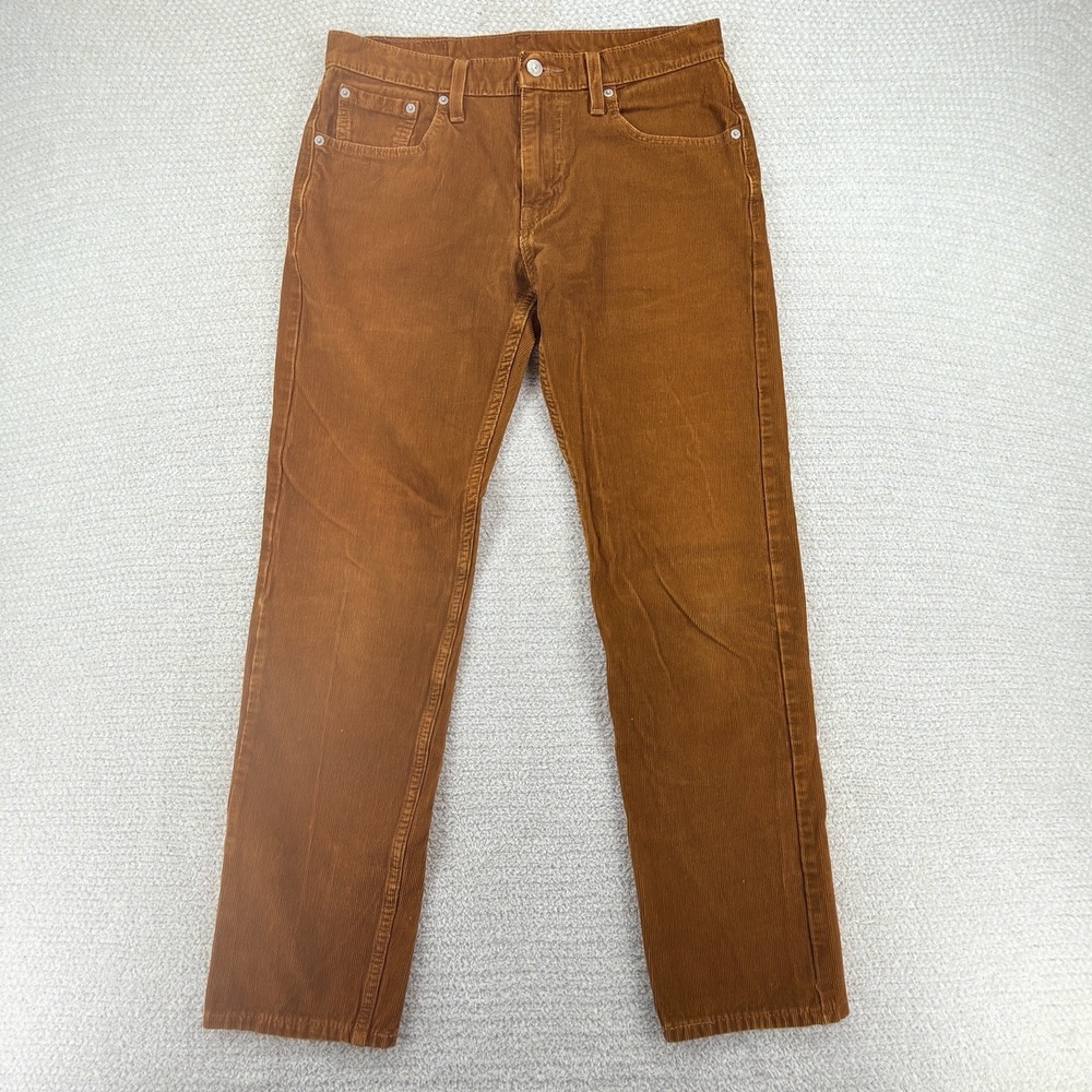 Levis 502 Corduroy Pants Mens 30x32 (31x29) Brown Regular Taper Stretch 5 Pocket